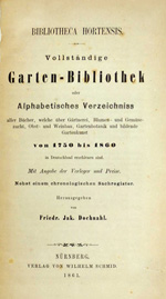 Titelblatt von Dochnahls Bibliotheca Hortensis